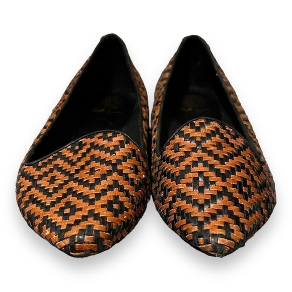 NEW Elliot Lucca Bonita Ballet Flat Aztec Black Tan Woven Point Toe Women 8.5 - Picture 6 of 10